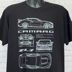 Chevrolet Camaro ZL1 T Shirt XL X-Large Black Short Sleeve Freedom Street Garage